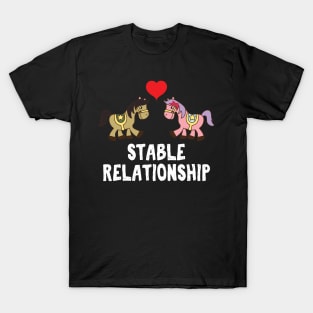 Funny Couple horses in a Stable relationship for Valentines T-Shirt